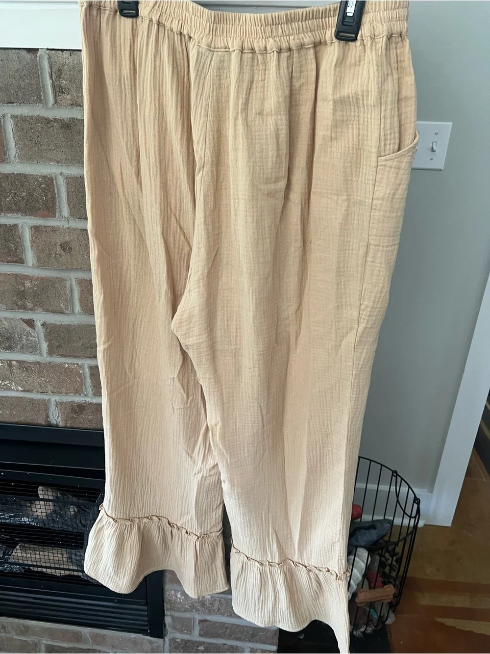 Attitudes by Renee Peach Elastic Waist Wide-Leg Pants - Picture 3 of 3